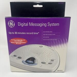 GE Digital Messaging System Answering Machine 29875GE1 English/Spanish 30 Mins